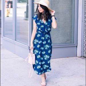 WAYF Blue Floral Maxi Dress NWOT